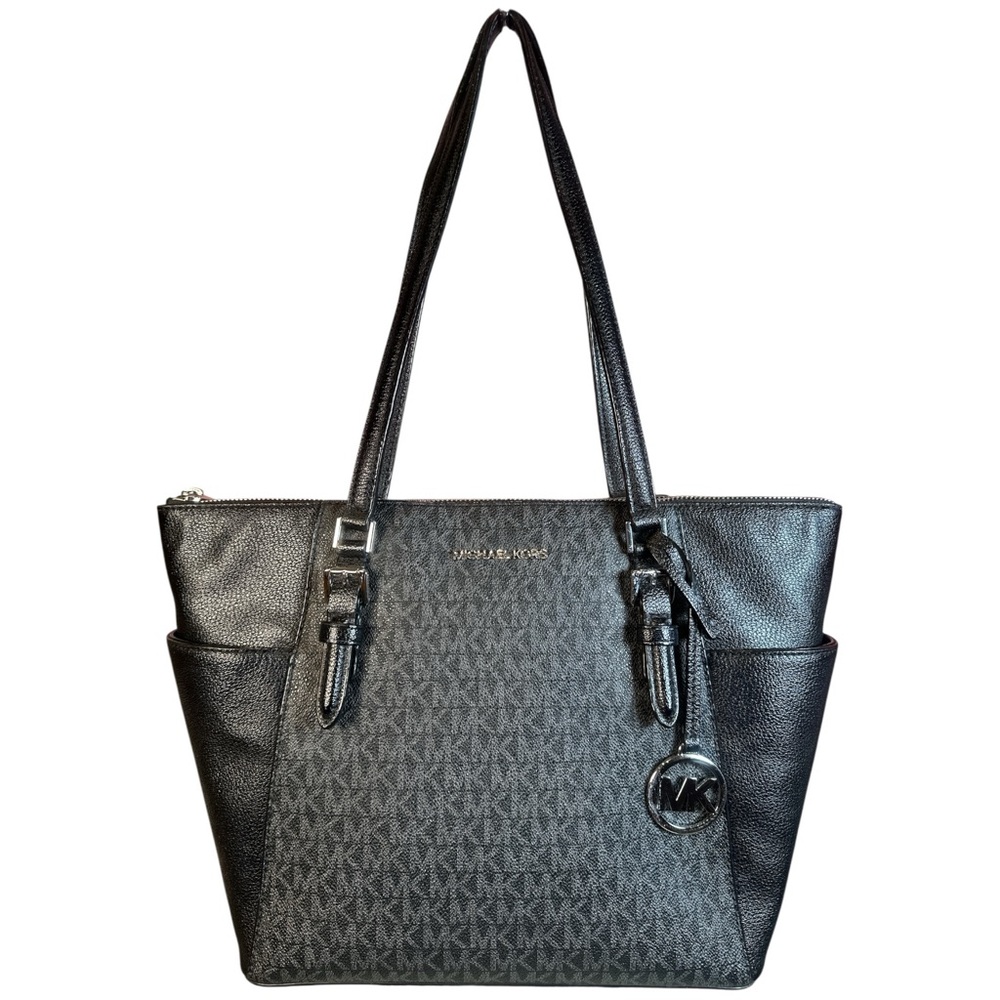 Michael Kors Black and Dark Gray Logo Tote